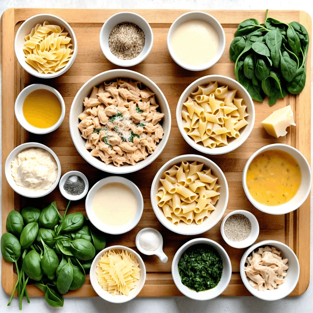 Creamy Ground Chicken Pasta Ingredients (Easy Prep)